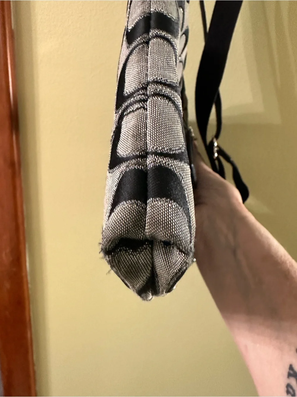 Coach Black and Silver Signature Crossbody Bag